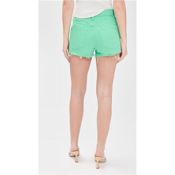 MOTHER The Fun Dip Micro Cut Shorts Summer Green Off Duty Coastal Coconut Baddie - Picture 3 of 7